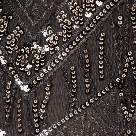 Nia Sequin Fringe Dress in Black superdown - Picture 3 of 4